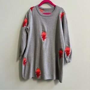 NWOT JNBY Gray Knit Sweater Dress, Size 120cm, 5-6Yrs